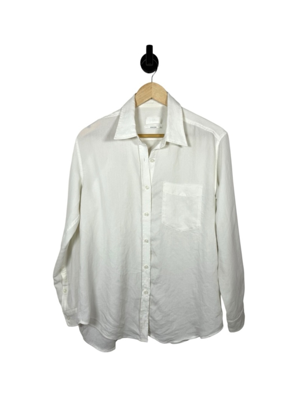 7 For All Mankind Japanese Fabric Button Down Shirt Ivory XS Silk Feel
